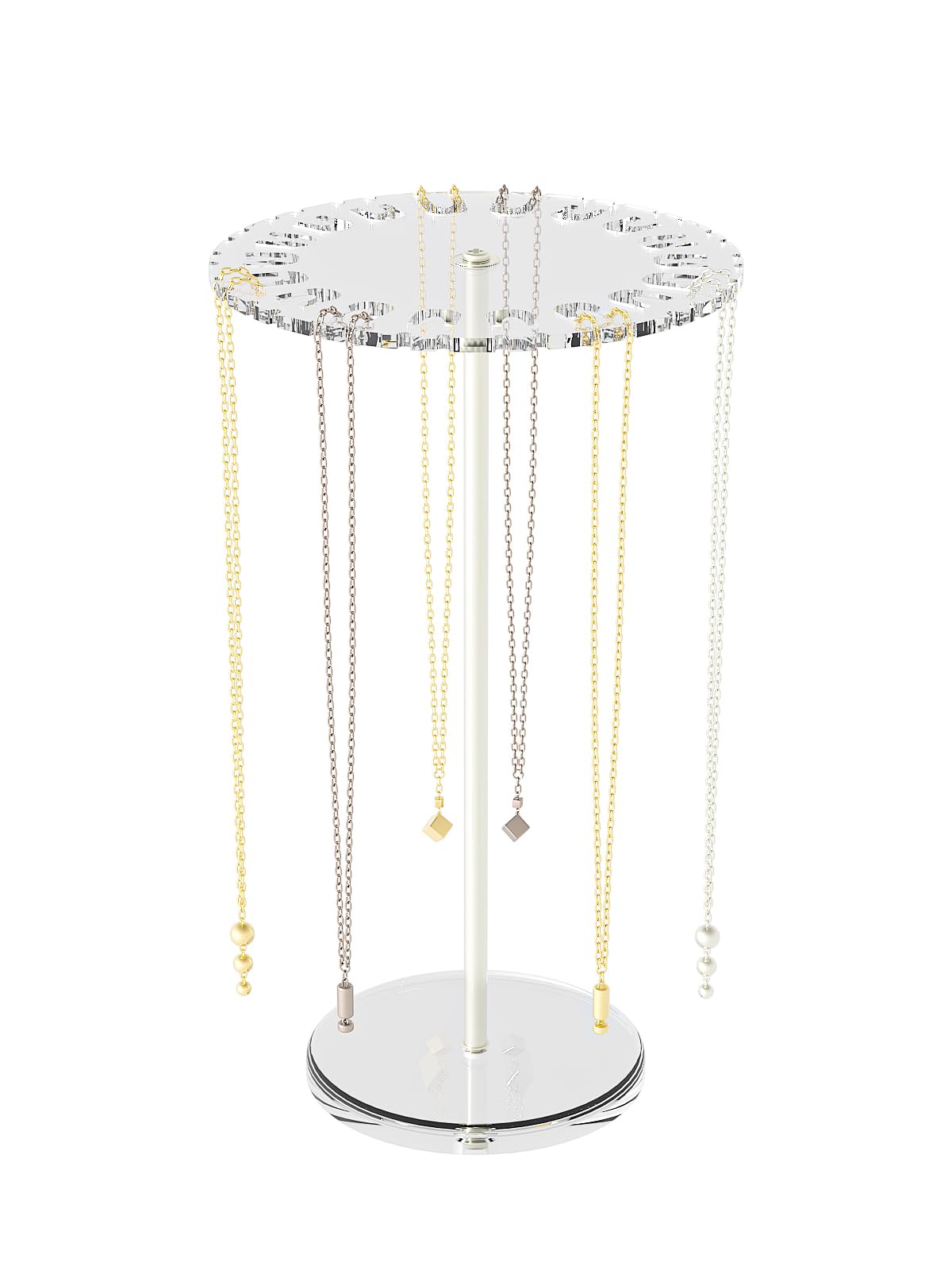 Adugay Necklace Organizer Holder,Jewelry Rotating Organizer Stand For The Girl's Room,Small Necklace Display Hanger Rack,Necklace Storage Hanging Tree