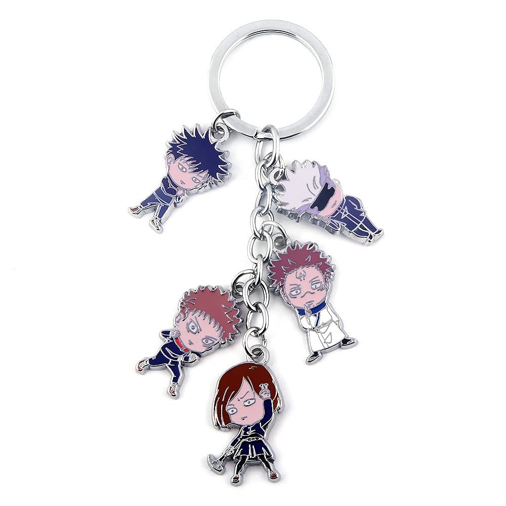 SONGCHANGJEWELRY JJK Keychain Satoru - Anime Figure Enamel Key Pendant - Men Women Keyring Jewelry