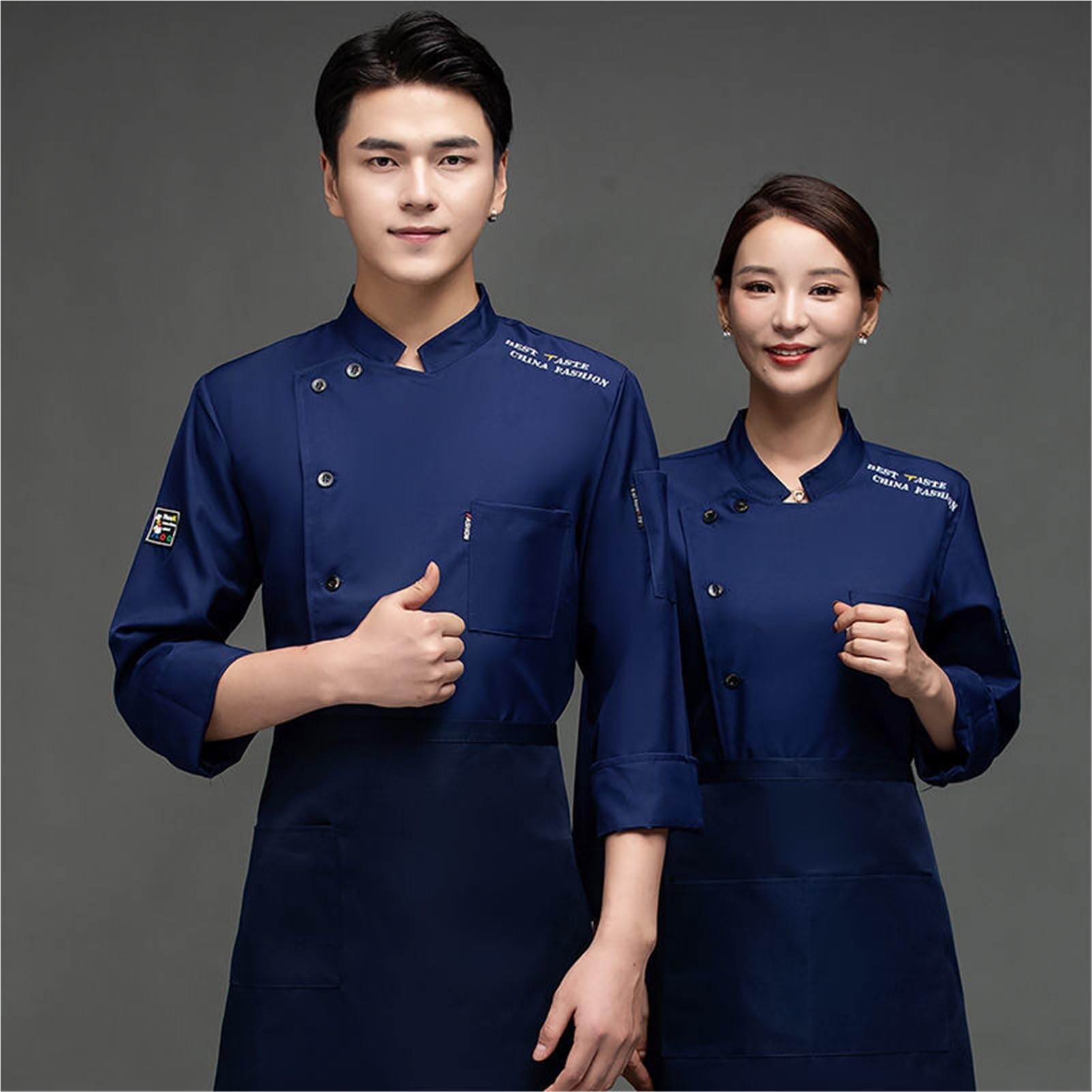 Giacche da Chef Uomo, Camice da Chef Professionale a Manica Lunga Divisa da Cucina Traspirante e Leggera, Uniforme da Lavoro per Ristorante Hotel Catering Resistente e Comoda