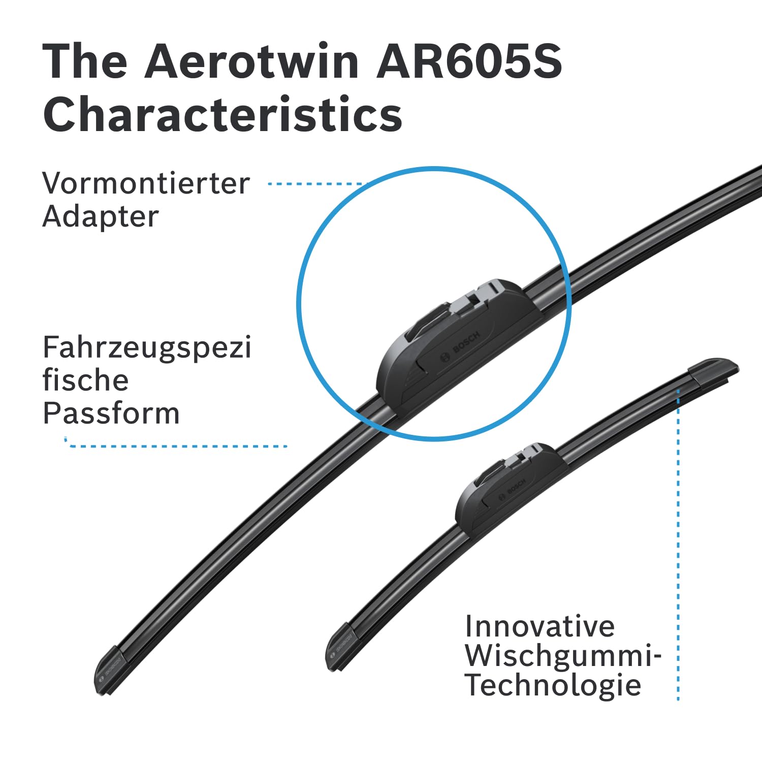 Bosch Scheibenwischer Aerotwin AR605S, LŠnge: 600mm/340mm Ð Set fŸr Frontscheibe