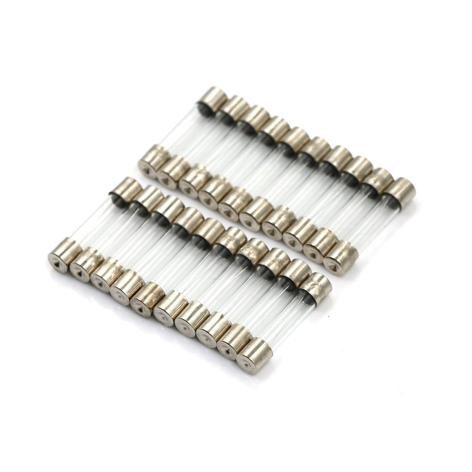 Fusibili in vetro, fusibili in vetro 2. Kit assortiti fai da te da 5 * 20 mm e 6 * 30 mm. Tubo flessibile in vetro a soffiaggio rapido. Fusibile 5A, 10A e 15A.(5a 20pcs)