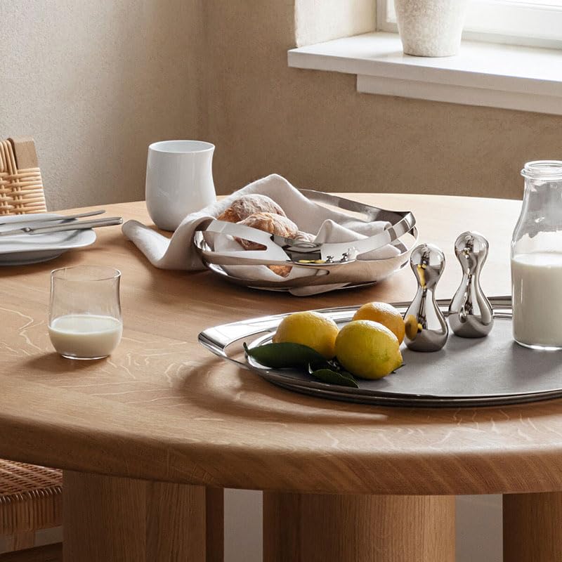 Georg Jensen Cobra Inlay Serving Tray, Stainless Steel and Fabric