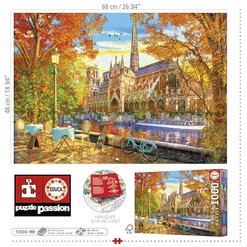 Puzzle 1000 pièces Notre Dame en automne Éveillez votre créativité Neuf - vue 4