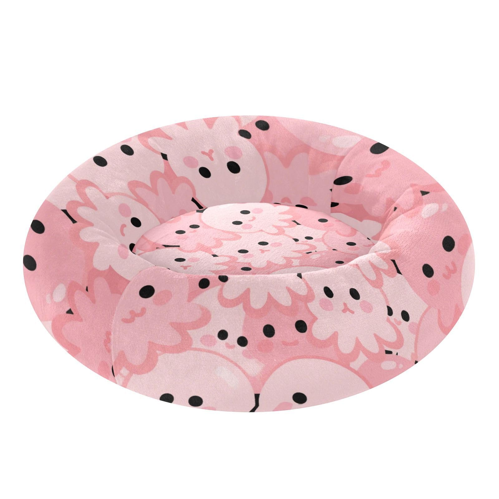 Lit pour chien motif octopodes rose taille M idéal contre le stress canin