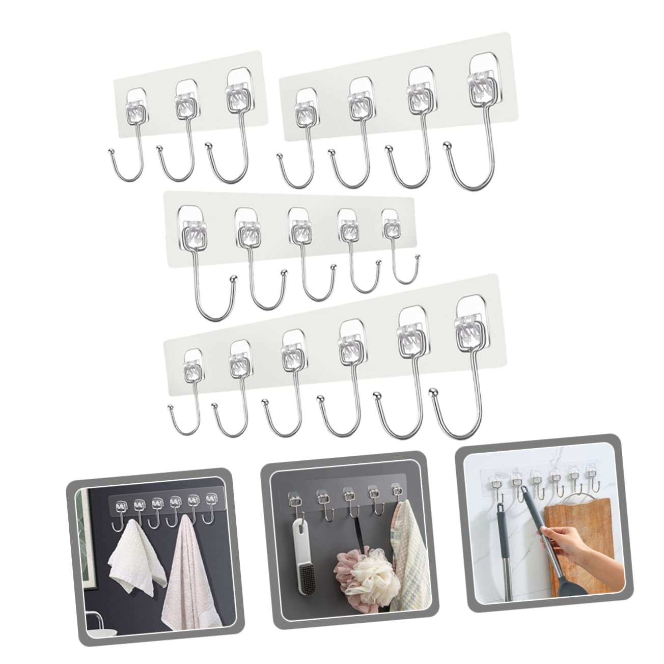VASDEV 16 Piezas de Ganchos de Pasta Fuerte para Colgar Sombreros, Ganchos de decoración, Ganchos de Metal, Colgador de Pared para Ahorrar Espacio, Adhesivo para Colgar en la Pared, Sopor