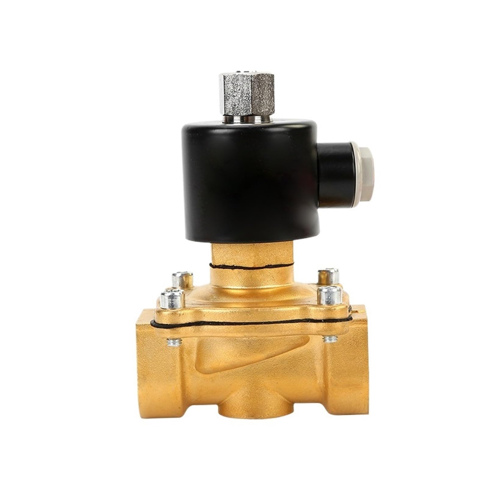 Válvula solenoide de agua eléctrica de 2 vías, latón, calibre y voltaje múltiples