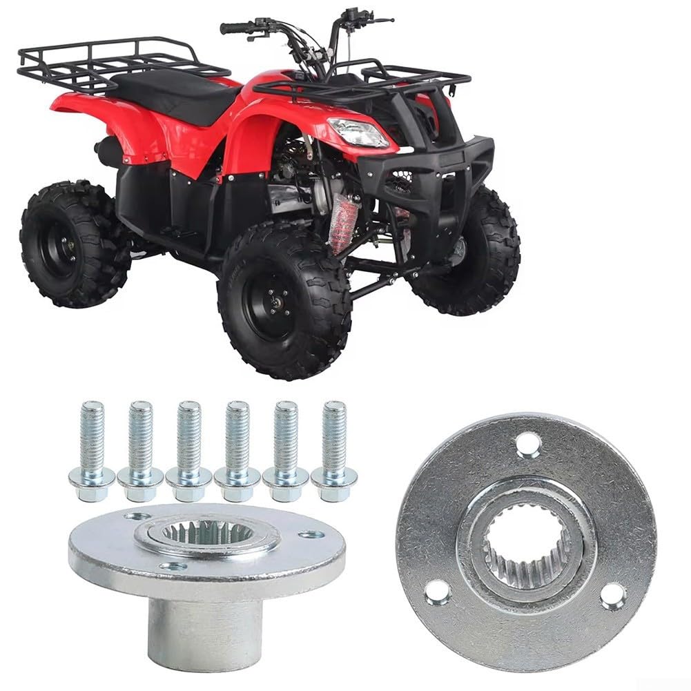 3 goujons 24 mm 23T SplineE roue arrière moyeux en alliage d'acier robuste remplacement direct pour ATV pour Quad Buggy Go Kart 50 mm Montage 70 cc à 250 cc