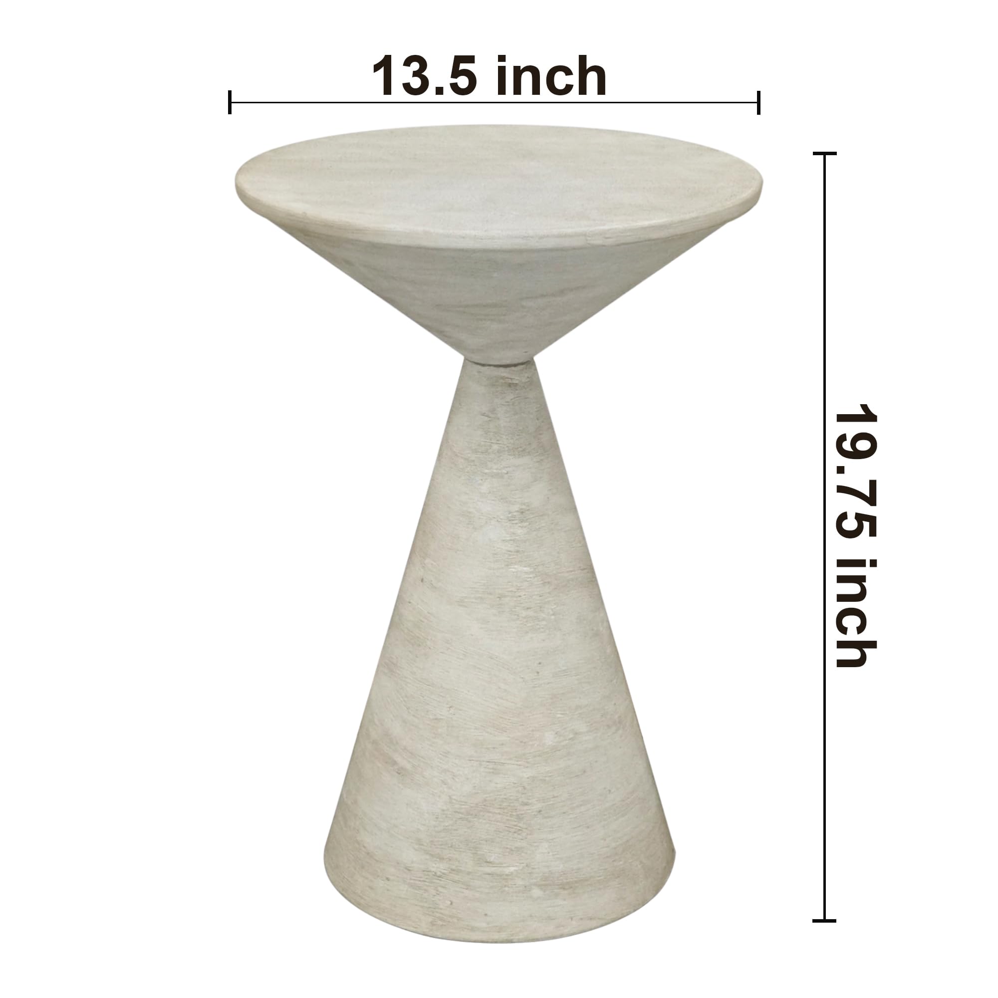 COVLON Small Drink Table, Round Martini Table, Drum End Table Side Table, Metal Accent Table,for Small Space Living Room, Bedroom, Dirt