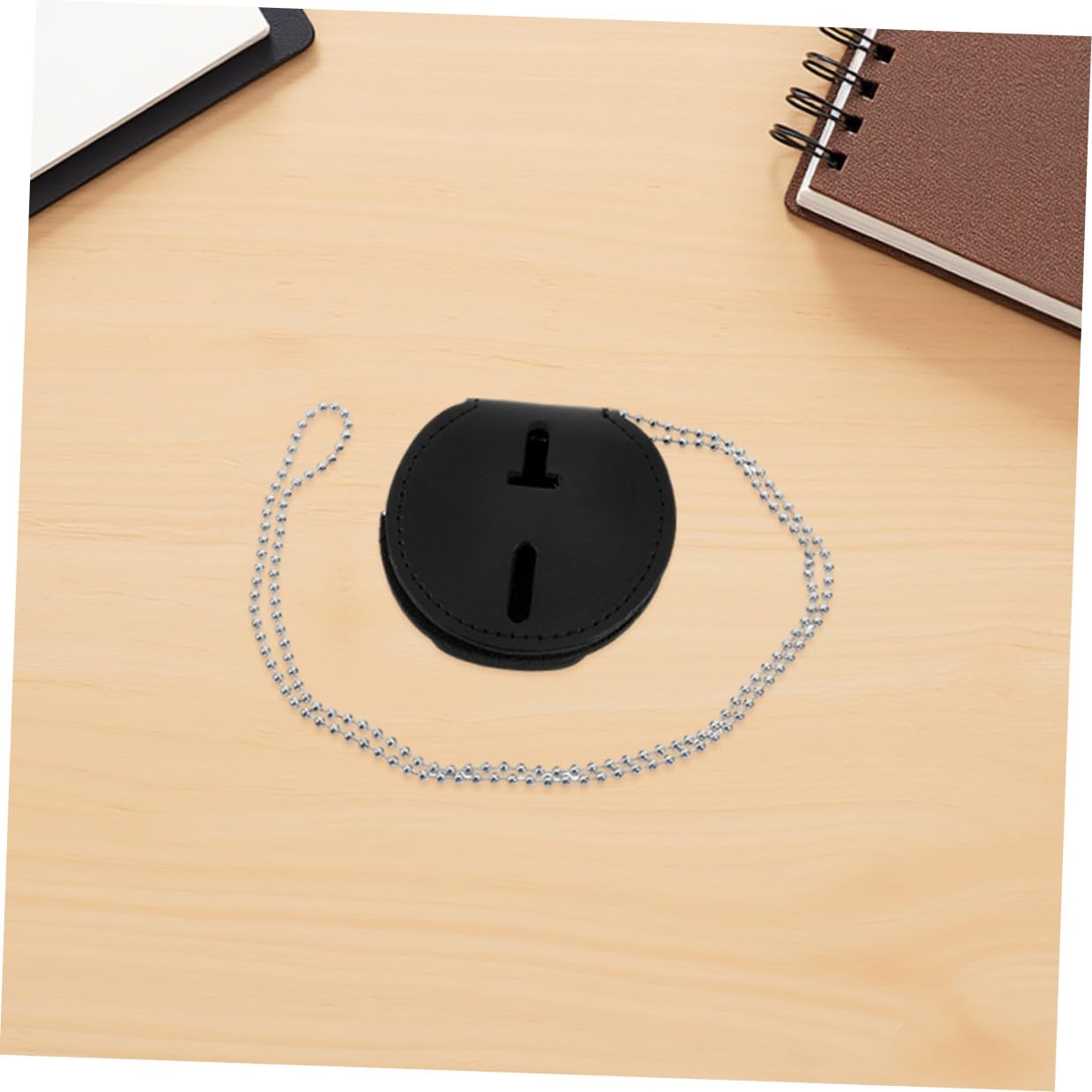 Porte-badge D’identification 7 Pièces en Pu Noir avec Clip