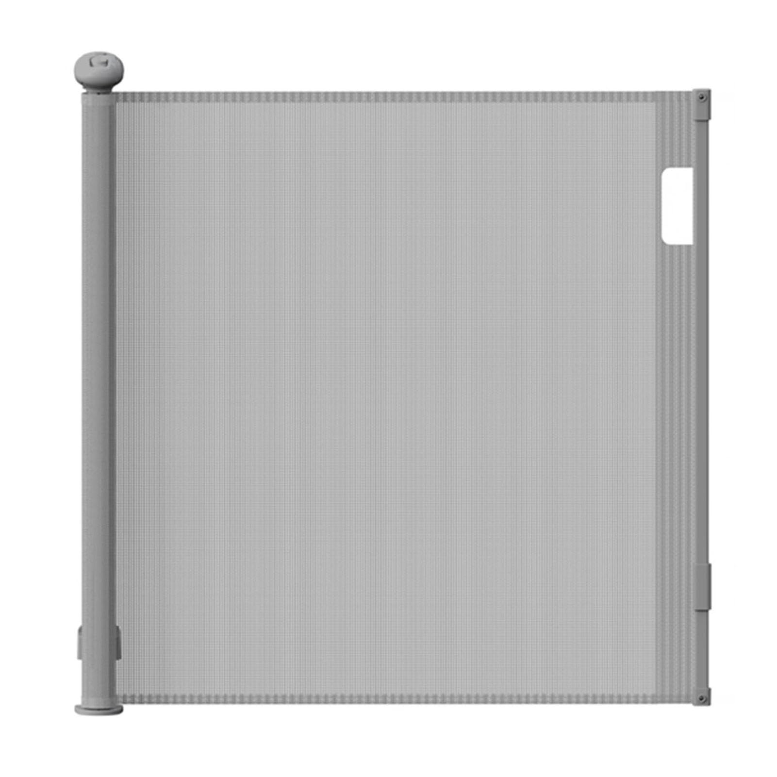Barrière de sécurité rétractable grise pour enfants et chiens 140x86 cm