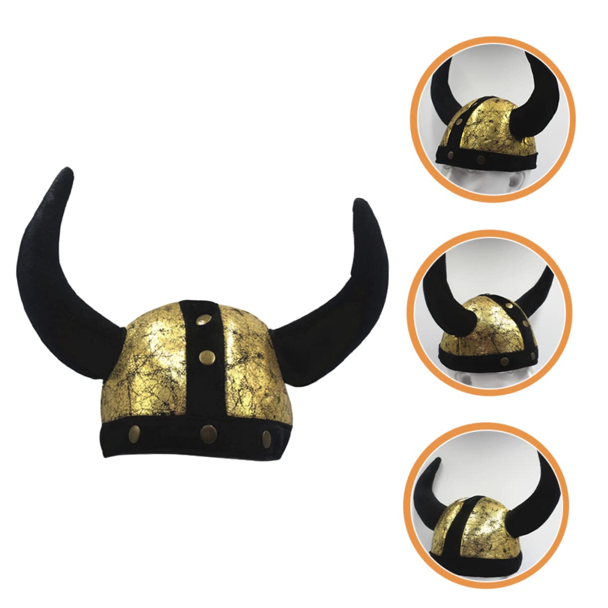 ABOOFAN 4 Piezas Adorno Cuerno Sombrero De Guerrero Gorras De Caballero Vestido De Disfraz Edad Única Poliéster Niñas Para Soldado Fiesta Cascos Favor Medio Prop Cosplay Decoración Buey