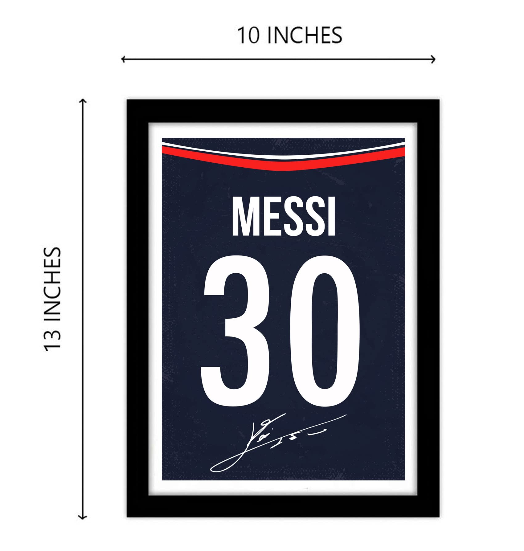 Good Hope Messi Framed Poster 10x13 Inch β Soccer Star Wall Art for Bedroom, Football Legend Decor, Gift for Fans, Boys & Men, Sports Room Decoration, Messi PSG 30 Print, Man Utd Footballers Signature Frame Posters, Football Players Photo frames 1