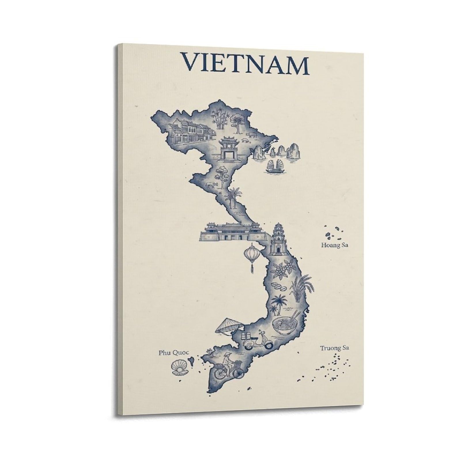 OKAHYS Vintage Vietnam Travel Artwork Poster Decorative Painting Canvas Wall Artworks Picture 12x18inch(30x45cm)