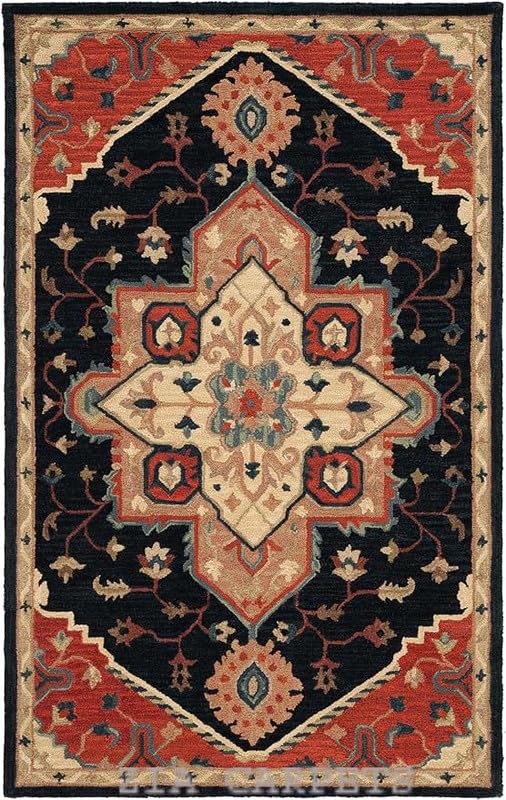 zia carpets Bhadohi Collection Area Rug Medallion Wool, Home/Living Room/Bedroom Rectangular Carpets Size 8 X 10 Feet, Black Sk16 (B0D4DL42MD) Amazon Price History, Amazon Price Tracker