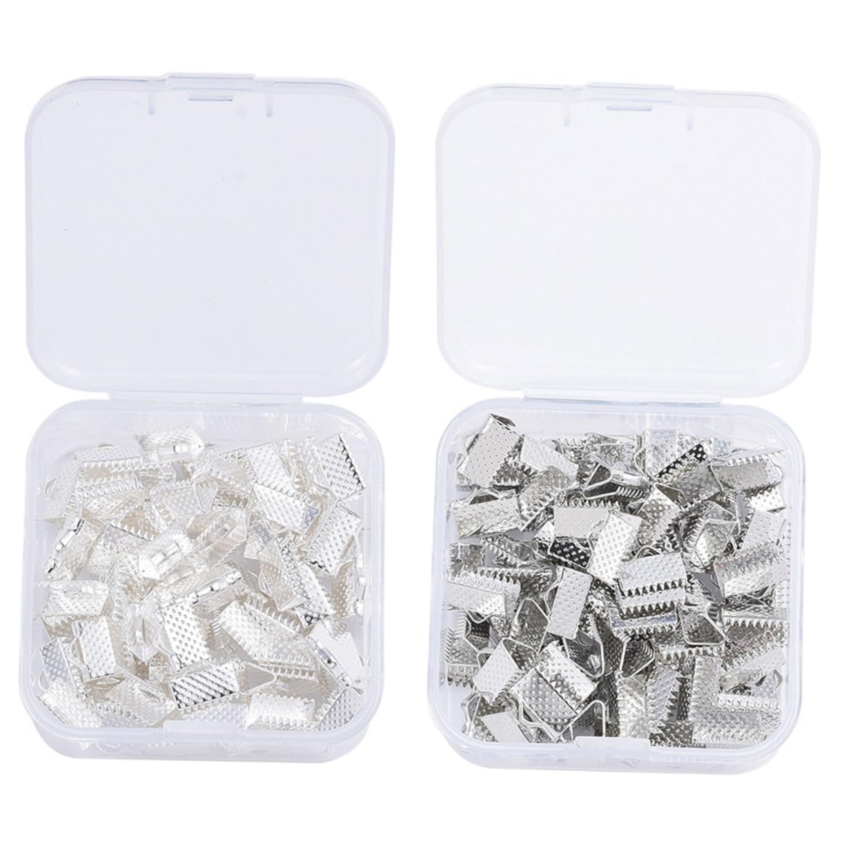 Veemoon 10mm Iron Clasp Ends for Leather Ribbon 2 Packs Crimp Clamp Ends for Jewelry Connector Components