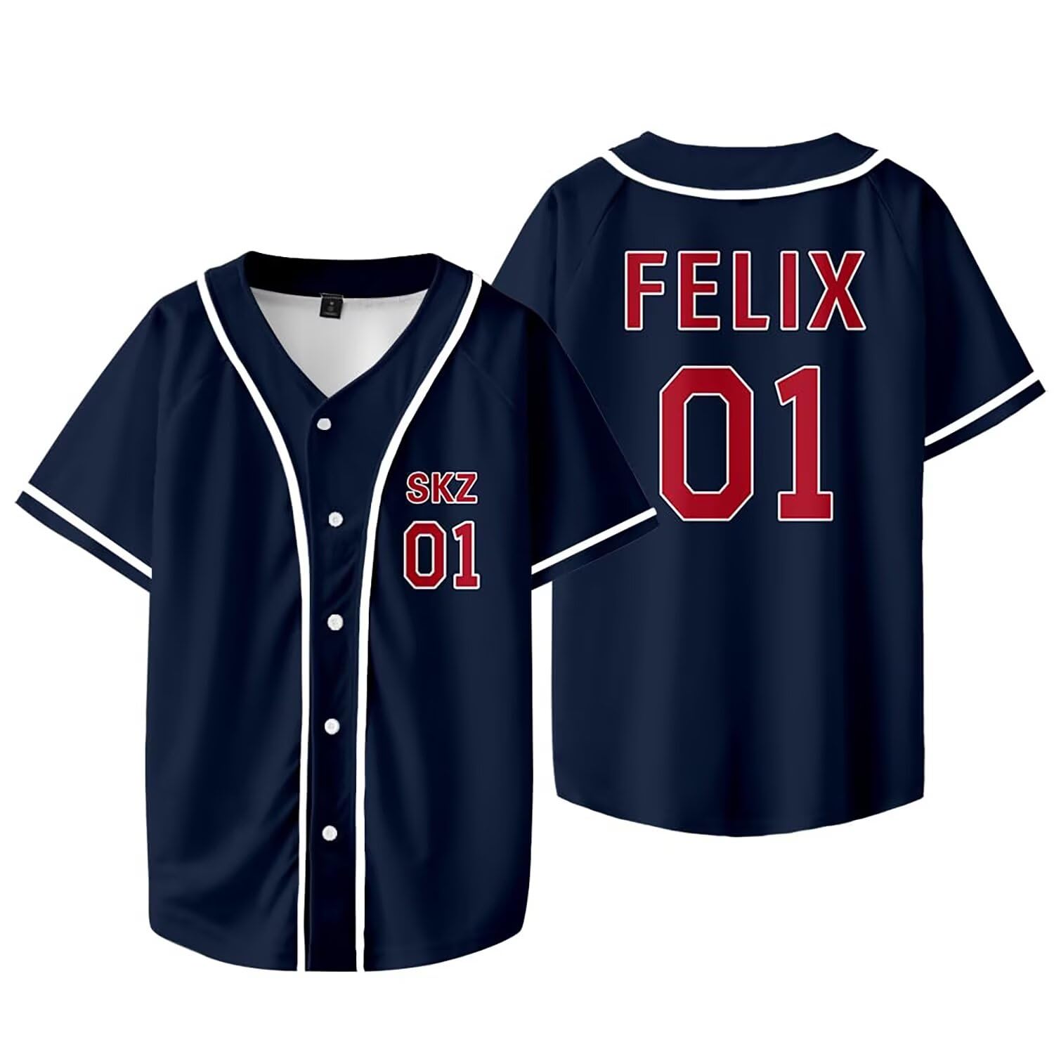 Kpop Felix Baseball Jersey Bangchan Chaotic Han in Hyunjin Lee Know Changbin Seungmin Dominate World Tour Merch — image 1