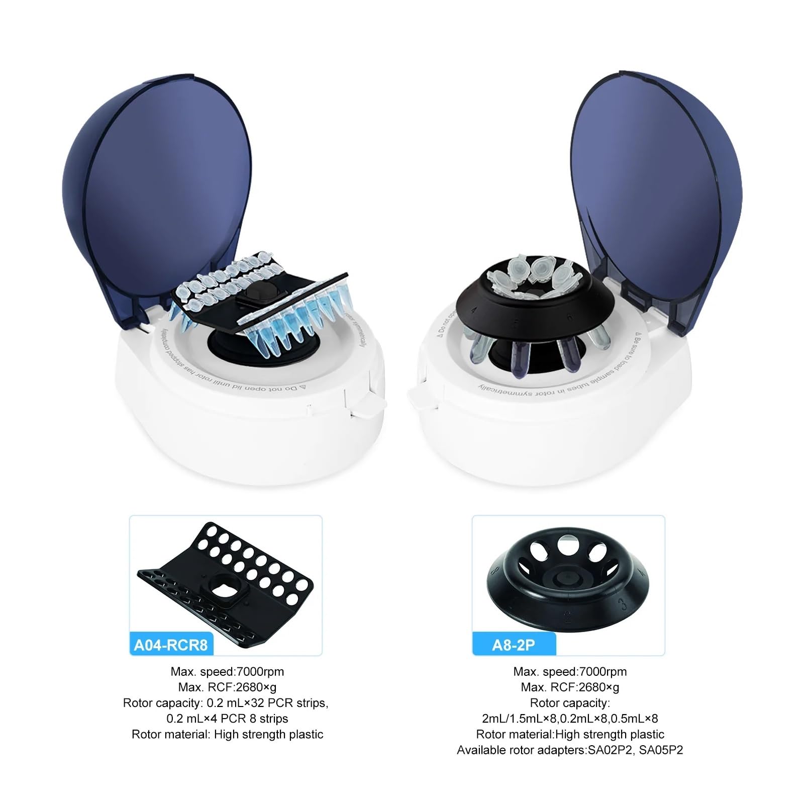 Centrifuge Machine, Mini-4K Elektryczna Wirówka PCR Mini Benchtop 7000 Obr/min Mikrowirówka Osocza Krwi Do Probówki Wirówkowej 2ml