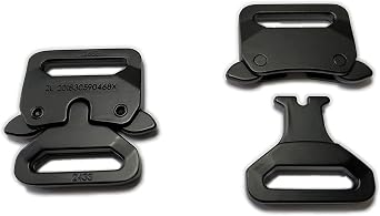 2 Pack Side Release Buckles 1 inch / 25 mm Black Metal Buckles for DIY Bracelets, Backpack Bag, Hand Craft Accessories