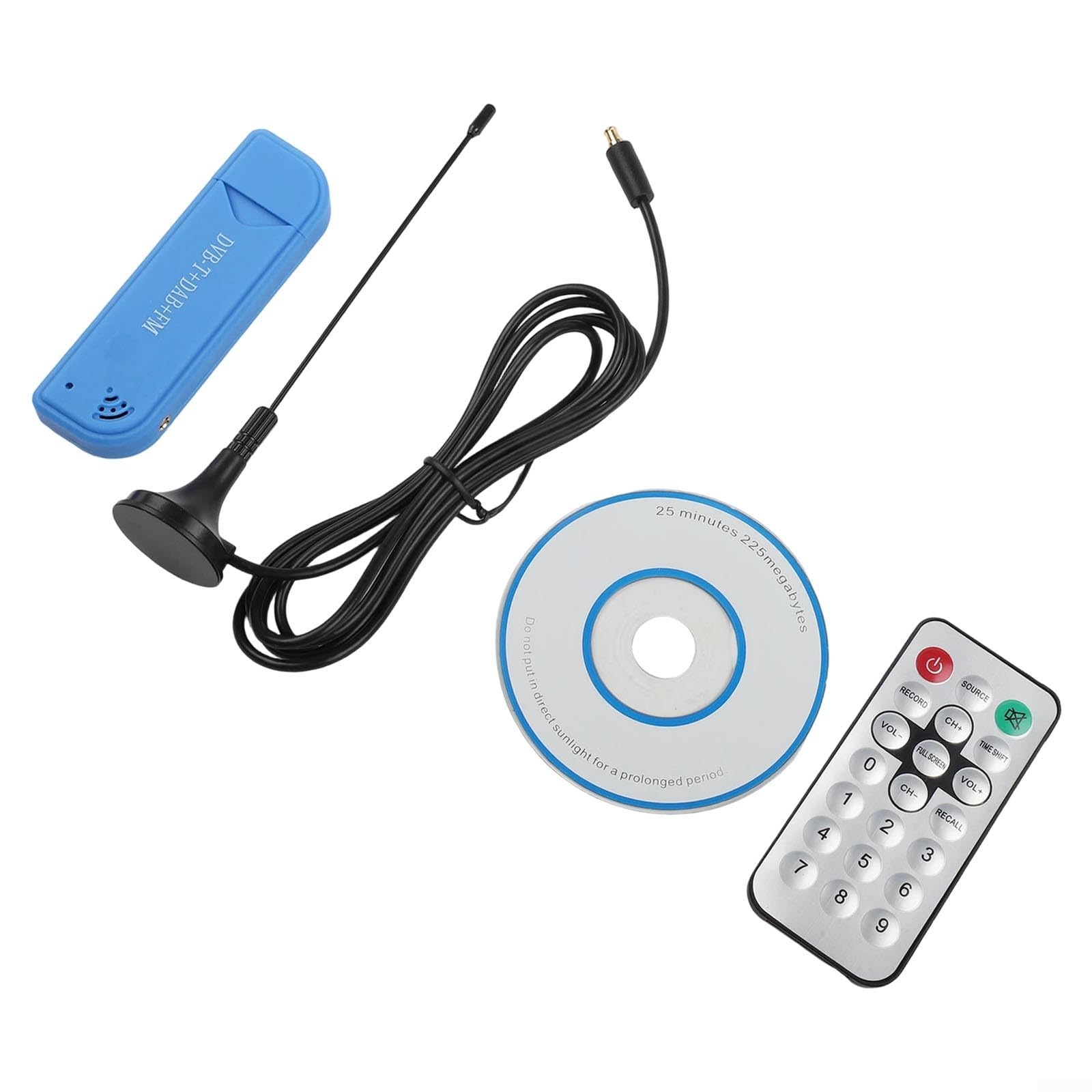 DAZZLEEX Dongle récepteur USB 2.0 Digital TV Tuner 25MHz-1760MHz avec antenne, RTL2832U & R828D Chipset pour FM/AM/NFM/DSB/USB/LSB/CW, compatible avec les modes Scanni sans fil