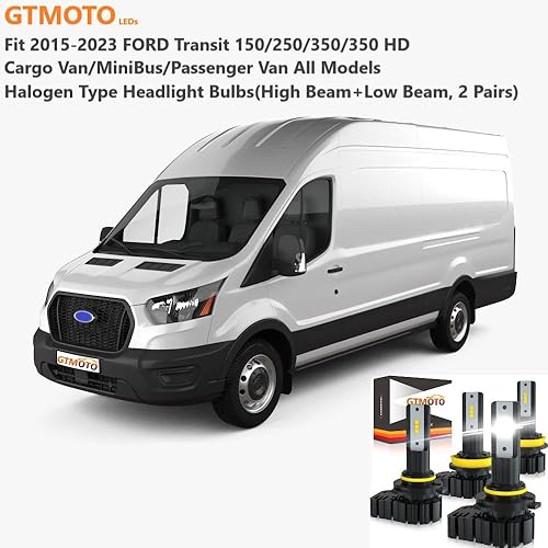 Miniatura 6 de GTMOTO Faros delanteros LED para Ford Transit 150 250 350 HD Van 2015 2016 2017 2018 2019 2020 2021 2022 bombillas personalizadas Plug and Play H11
