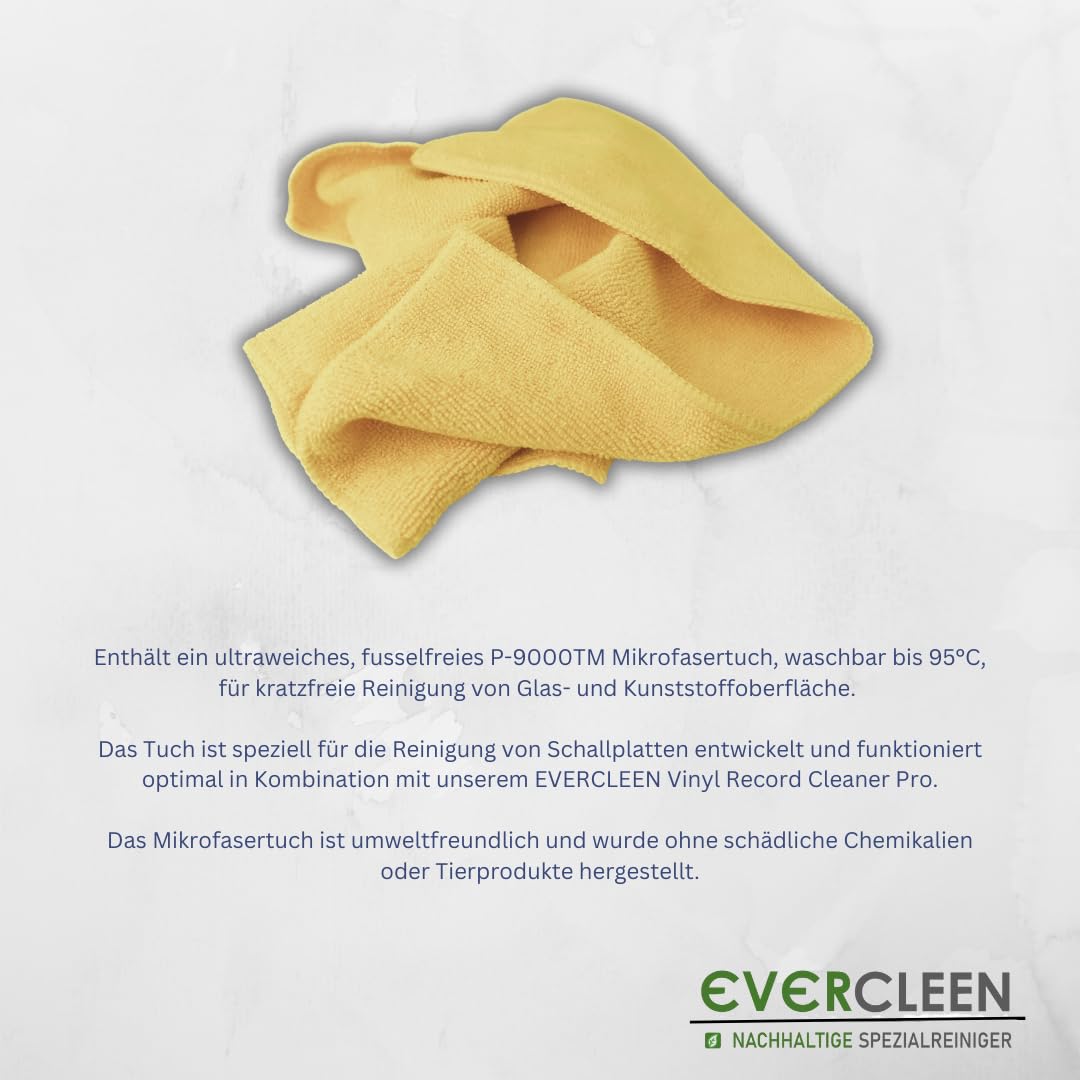 Vinyl Record Cleaner Kit 6-Piece Set – 3x500ml Vinyl Cleaning Solution +3X Microfibre Cloth – Best Vinyl Cleaner for Records – Eco-Friendly, Vegan, Made in Germany