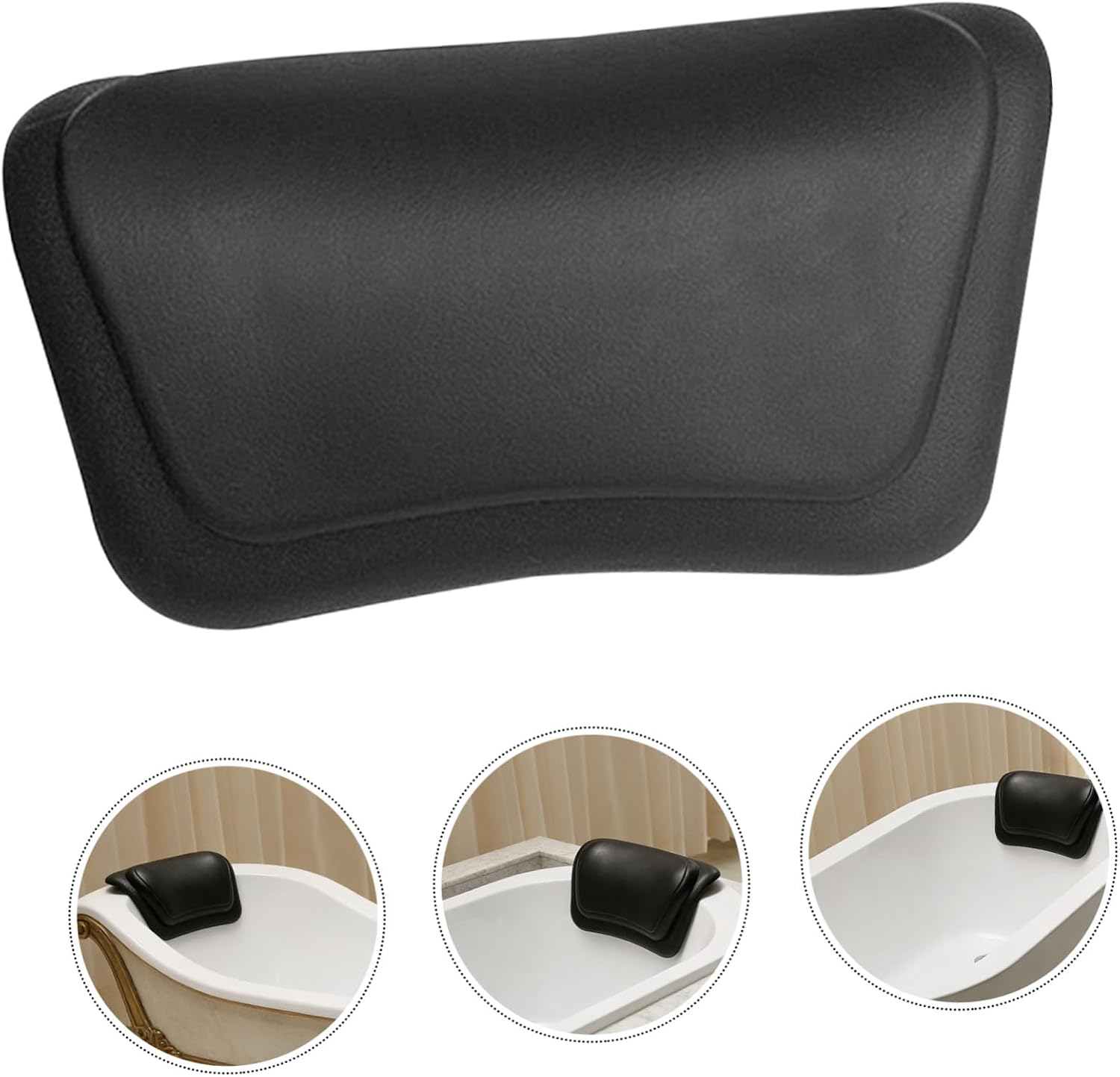 Alipis Waterproof Bathtub Headrest Cushion Pillow with Strong Suction Cups Portable Pu Neck Pillow for Bath and Spa for Comfortable Home Use