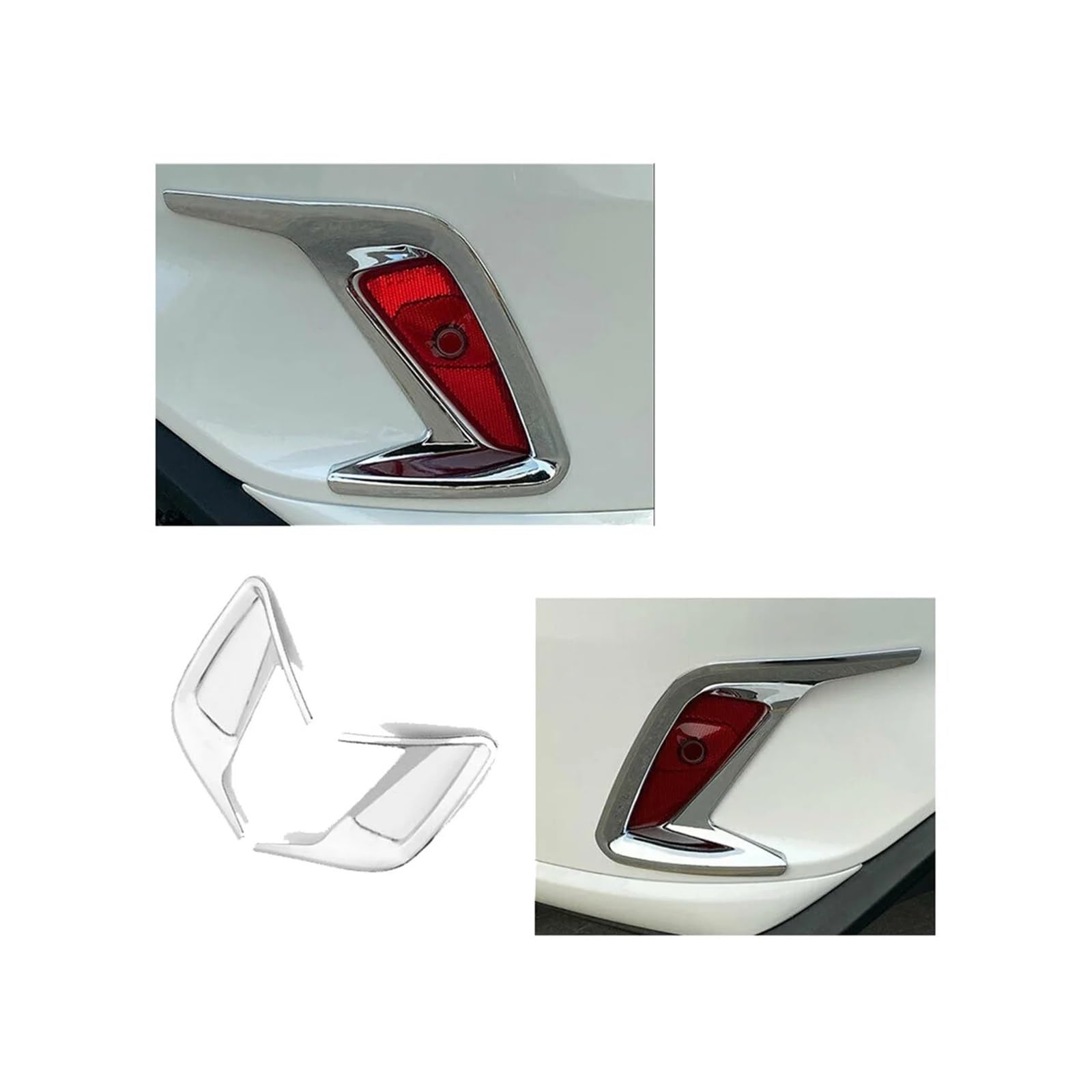 2PCS Rear Fog Light Lamp Cover Trim, Fit For Ford, Focus MK4 Hatchback 2019-2020 Chrome Frame Osłona tylnego światła
