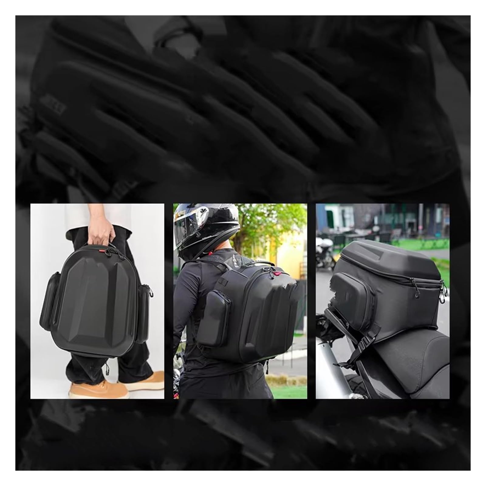 Borsa Posteriore Moto Borsa Moto Nera Casco Sedile Posteriore Coda 42-54L Pacchetto Attrezzi Guida Impermeabili Multifunzionali Copertura Antipioggia
