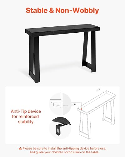 Miniatura 7 de VEVOR Mesa consola de 46 pulgadas, escritorio moderno detrás del sofá, escritorio de entrada rectangular de madera, mesa de sofá estrecha y larga,
