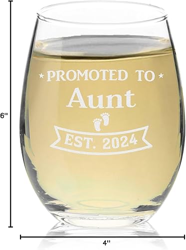 Miniatura 8 de Veracco Promoted to Uncle And Aunt - Vasos de vino sin tallo y whisky viejo Fasioned para parejas, regalos divertidos para aniversario, Navidad y