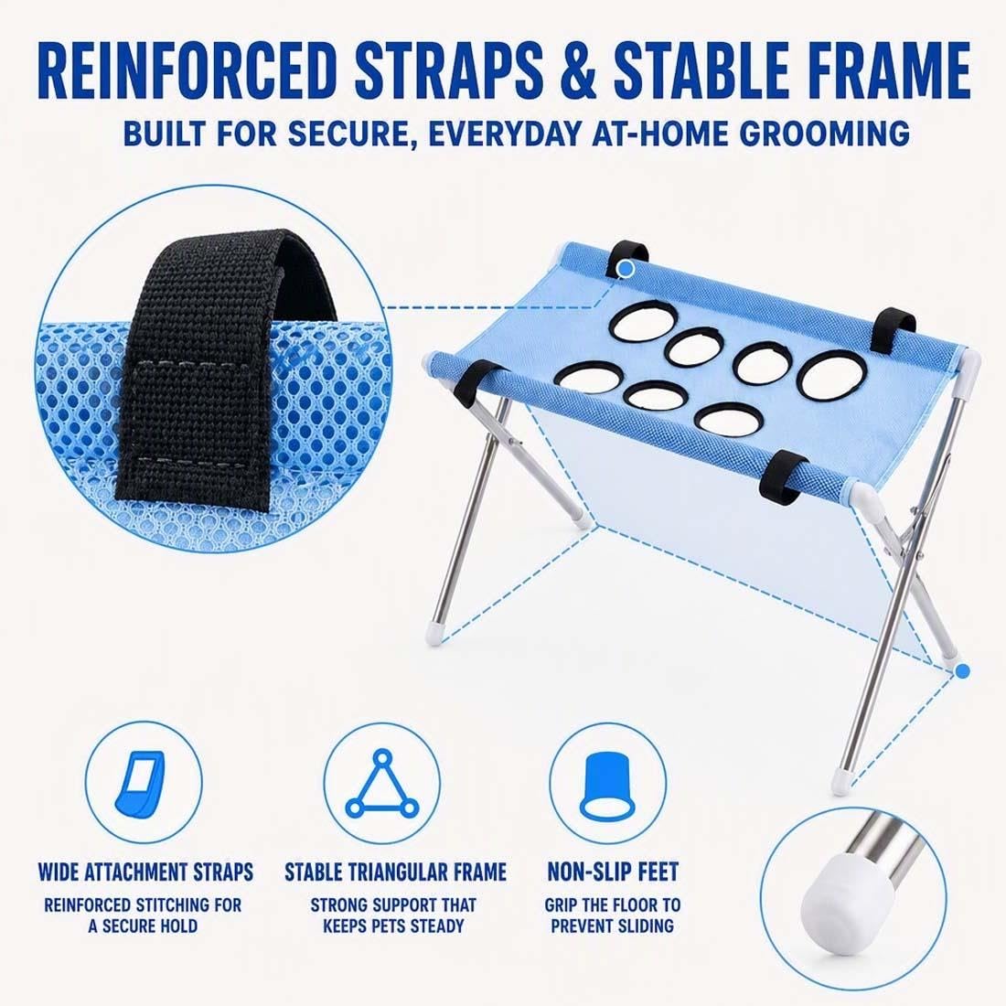Hamaca y soporte for aseo de perros, soporte plegable for perros