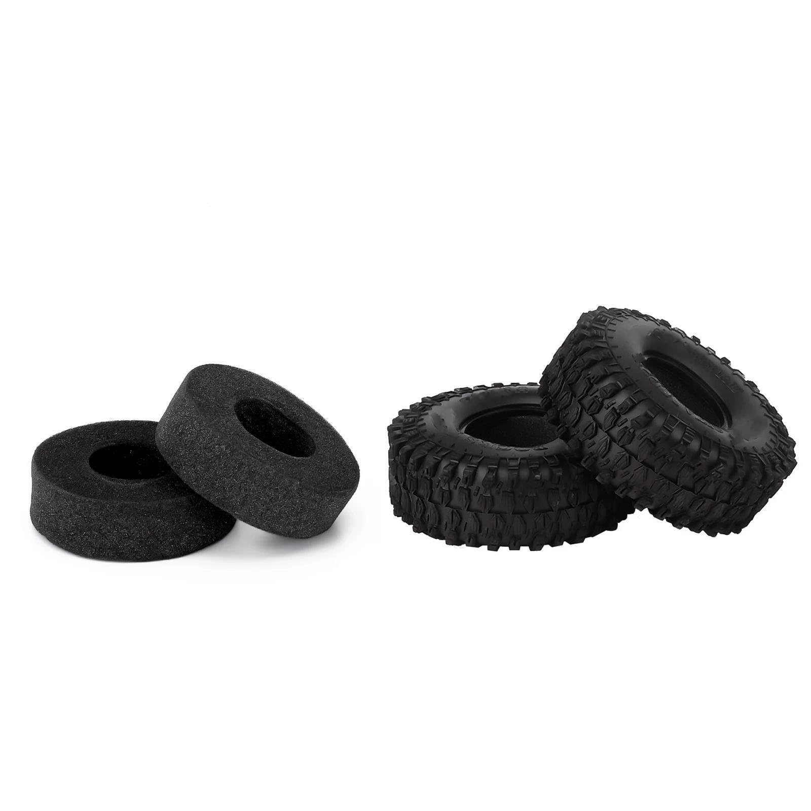 Neumáticos RC para Axial para SCX10 90046 AXI03007 TRX4 para Redcat Gen8 1:10 Coche Trepador De Control Remoto 4 Uds 120MM 1,9 "neumáticos Goma