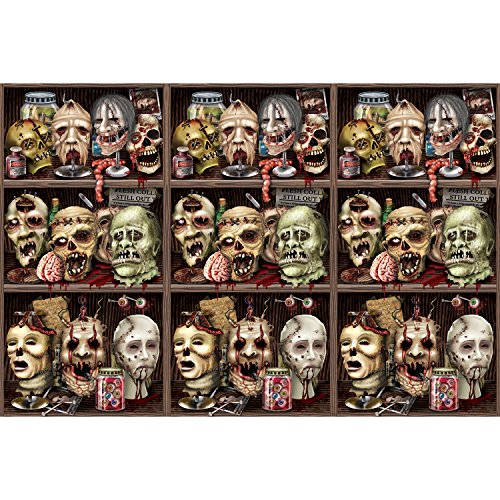 Beistle Creepy Heads Halloween Catacombs Backdrop - 1 Pc, 4' x 30'