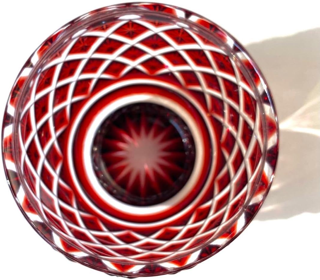 復元 薩摩切子『 切子猪口 紅被せガラス 尚古集成館監修 薩摩ガラス