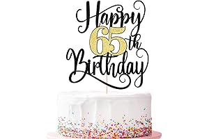 Happy 65th Birthday Cake Topper: The Perfect Sparkle for Your Special Day!