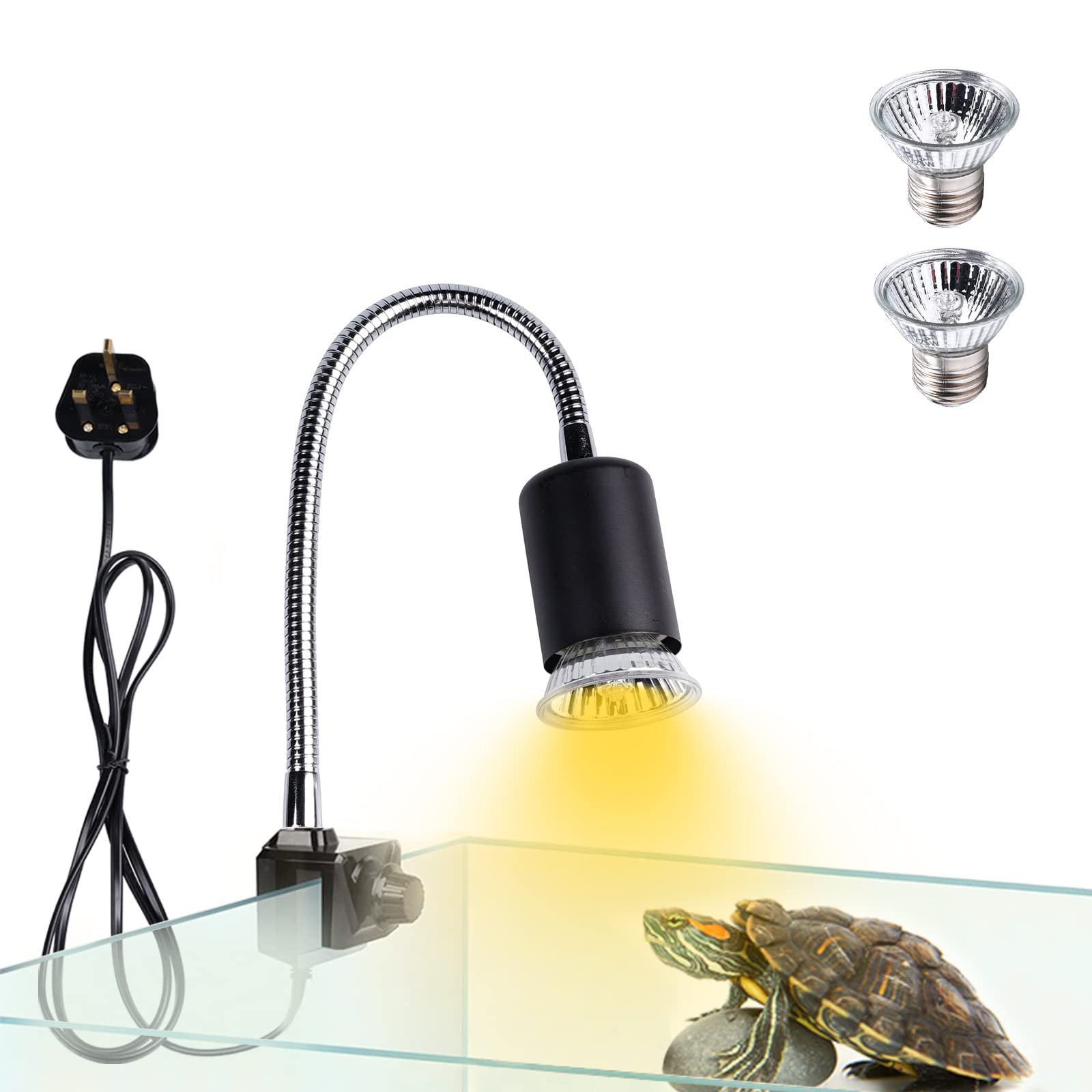 Buy DoRight Reptile Heat Lamp Holder with Two 25W UVA+UVB Full Spectrum