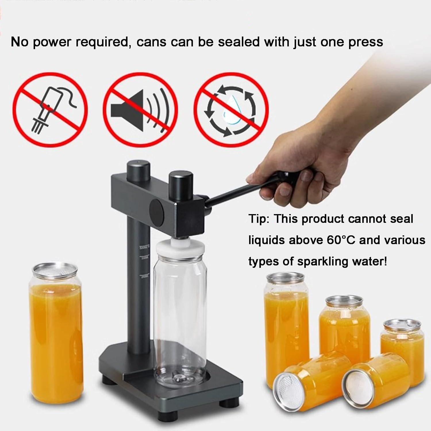 Sigillatrice manuale e per barattoli e bottiglie, chiusura a mano in lega di alluminio con altezza regolabile, capacità di chiusura 250/330/500 ml, collo bottiglia da 5,5 cm