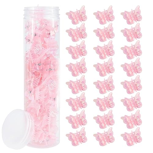 Miniatura 14 de AHONEY - 60 pinzas de mariposa mini para el cabello con caja de brillo, accesorios para el cabello estilo 90s Y2k para niñas y mujeres (Azul)