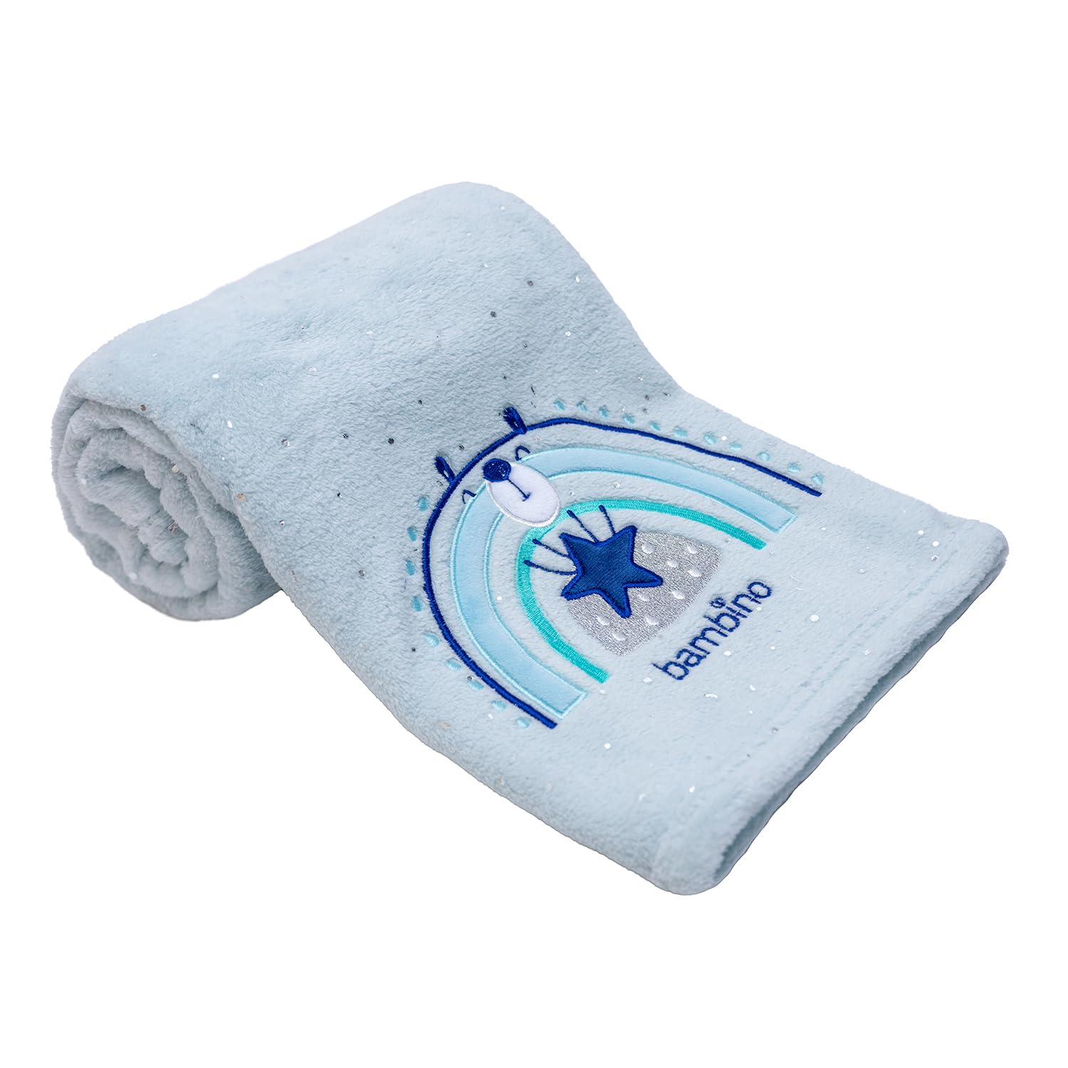 BAMBINO CREATIONSSuper Soft Swaddling Plush Fleece Baby Blanket for Boys, 30"X40" Blue