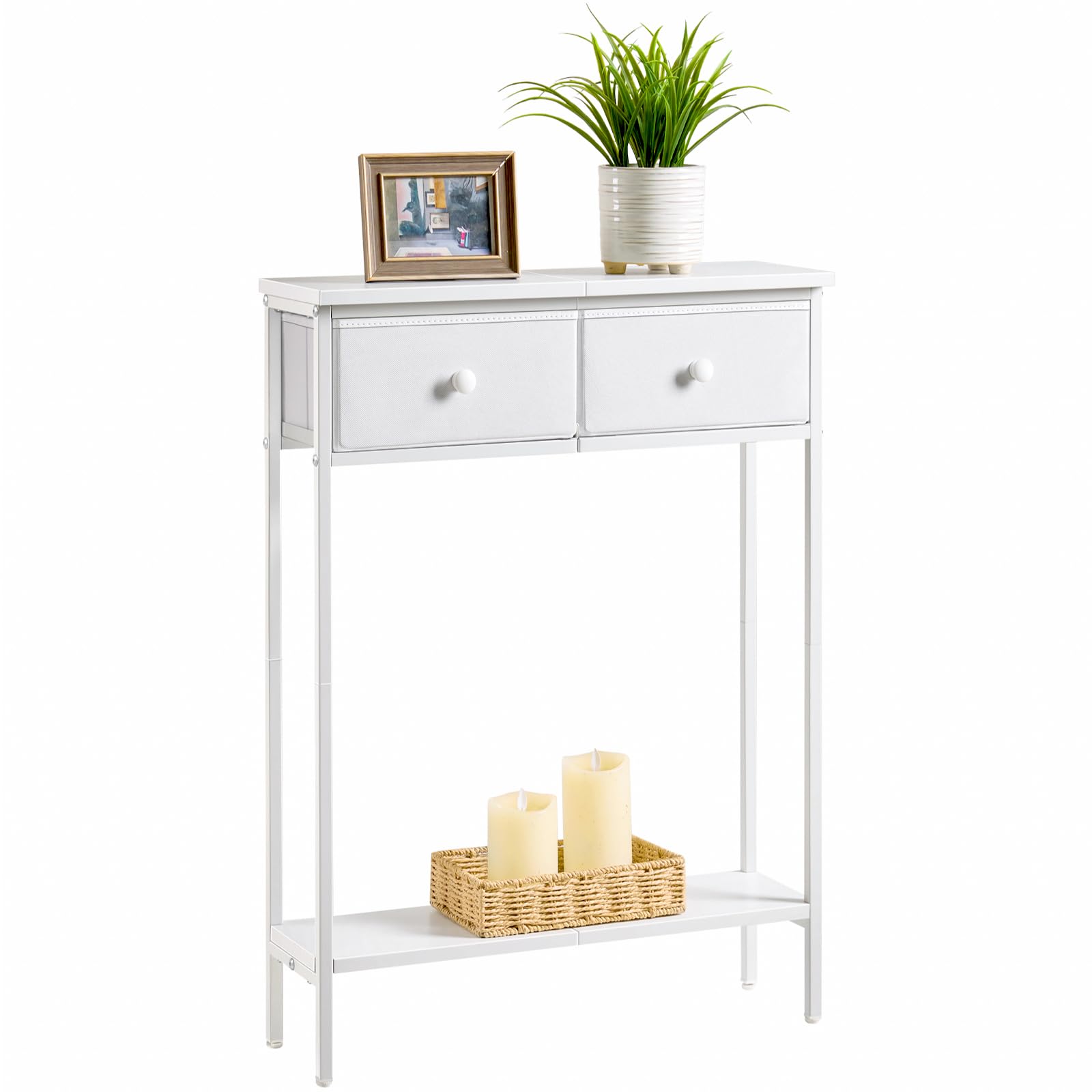 Small Entryway Table with Drawers Storage Shelf High Tall Little Narrow Front Door Console Tables Skinny Slim Wall