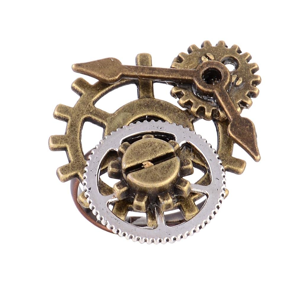 Loom Tree Vintage Steampunk Watch Part Gears Ring Antique Copper Rings Jewelry 4