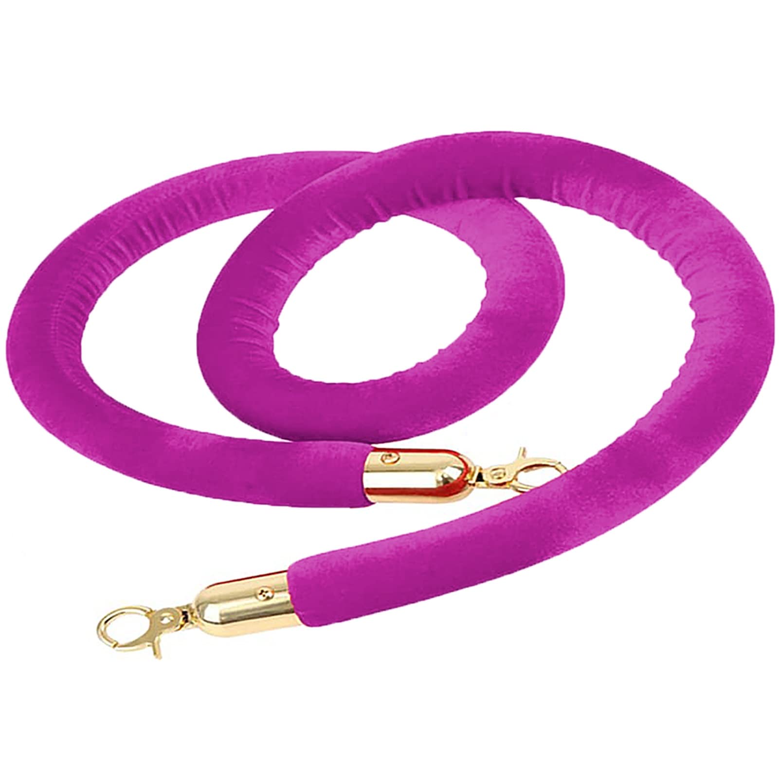 Corde de guidage violette en velours 1,5 à 5m barrière de file d'attente à mousquetons dorés