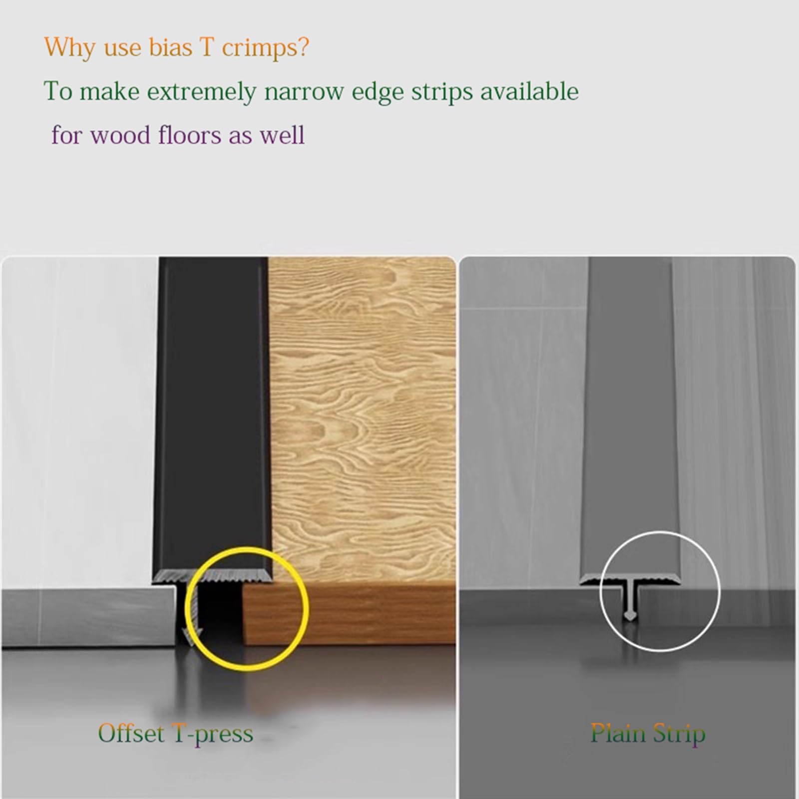 Profilo di transizione in alluminio, protezione bordi a forma di T, per pannelli e piastrelle in legno, lunghezza 90 cm, striscia di transizione versatile per pavimento