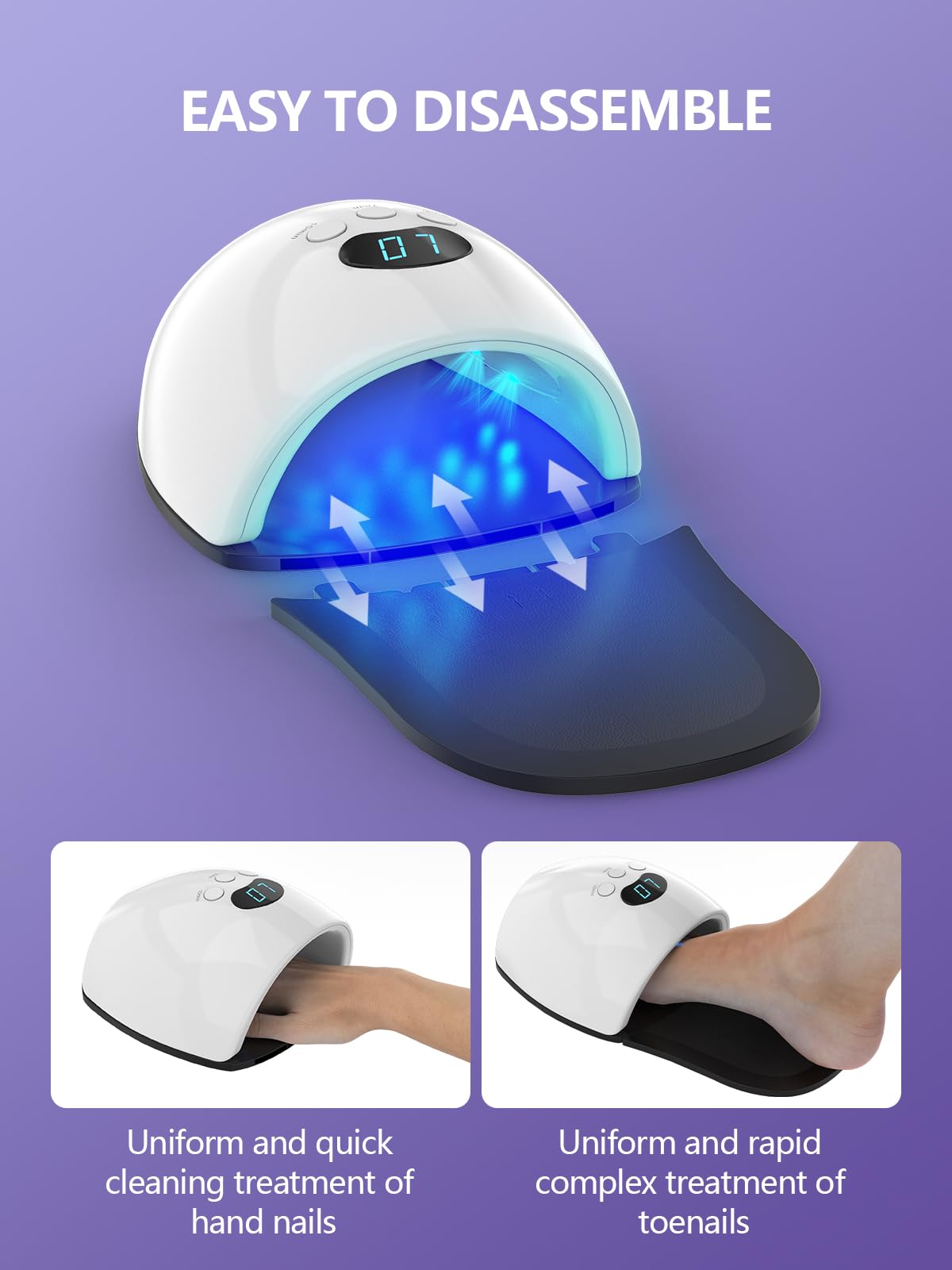 iKeener Dispositivo de terapia de actualización láser para dedos de manos y pies, sesiones ajustables 5/7/10 minutos, limpieza láser de uñas y onicomicosis, removedor de hongos en las uñas, con luz