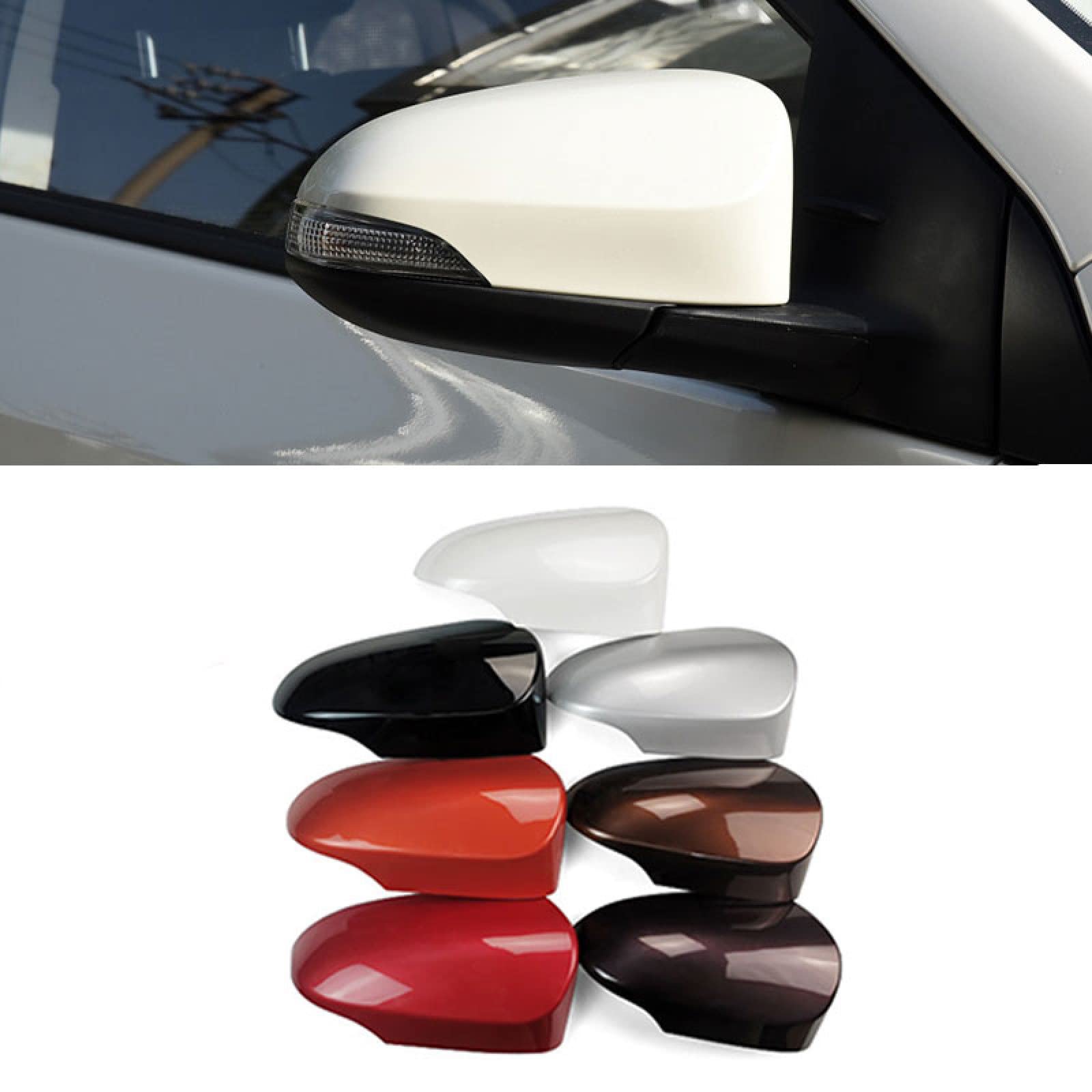 Adatto per To-yota Yaris 2012 2013 2014 2015 2016 2017 2018 2019 Copertura per specchietto retrovisore esterno Coperchio per specchietto retrovisore esterno, argento destro
