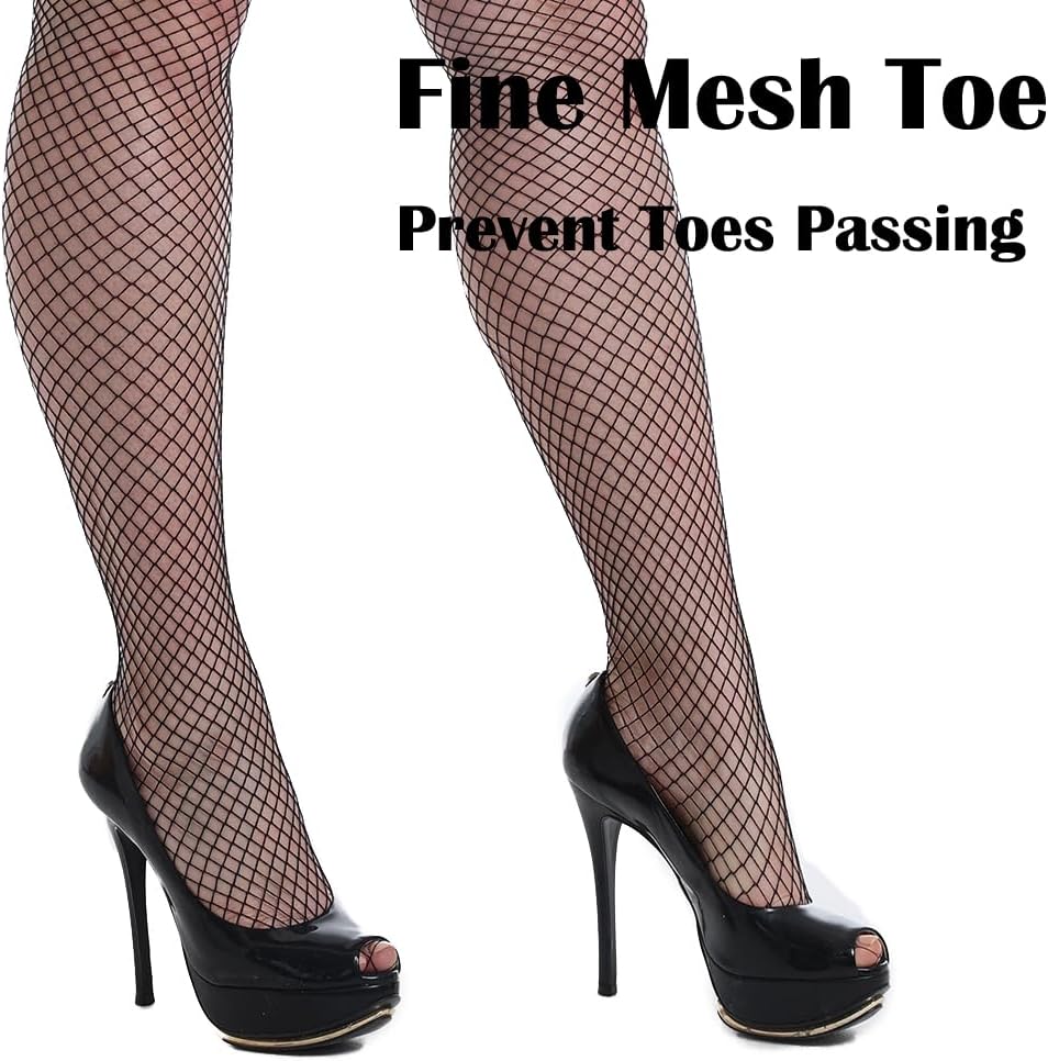 JarseHera Plus Size Fishnets Thigh High stockings Silicone Lace Top Tights for Women Lingerie Stay Up Sheer Nylon Hosiery - Image 4