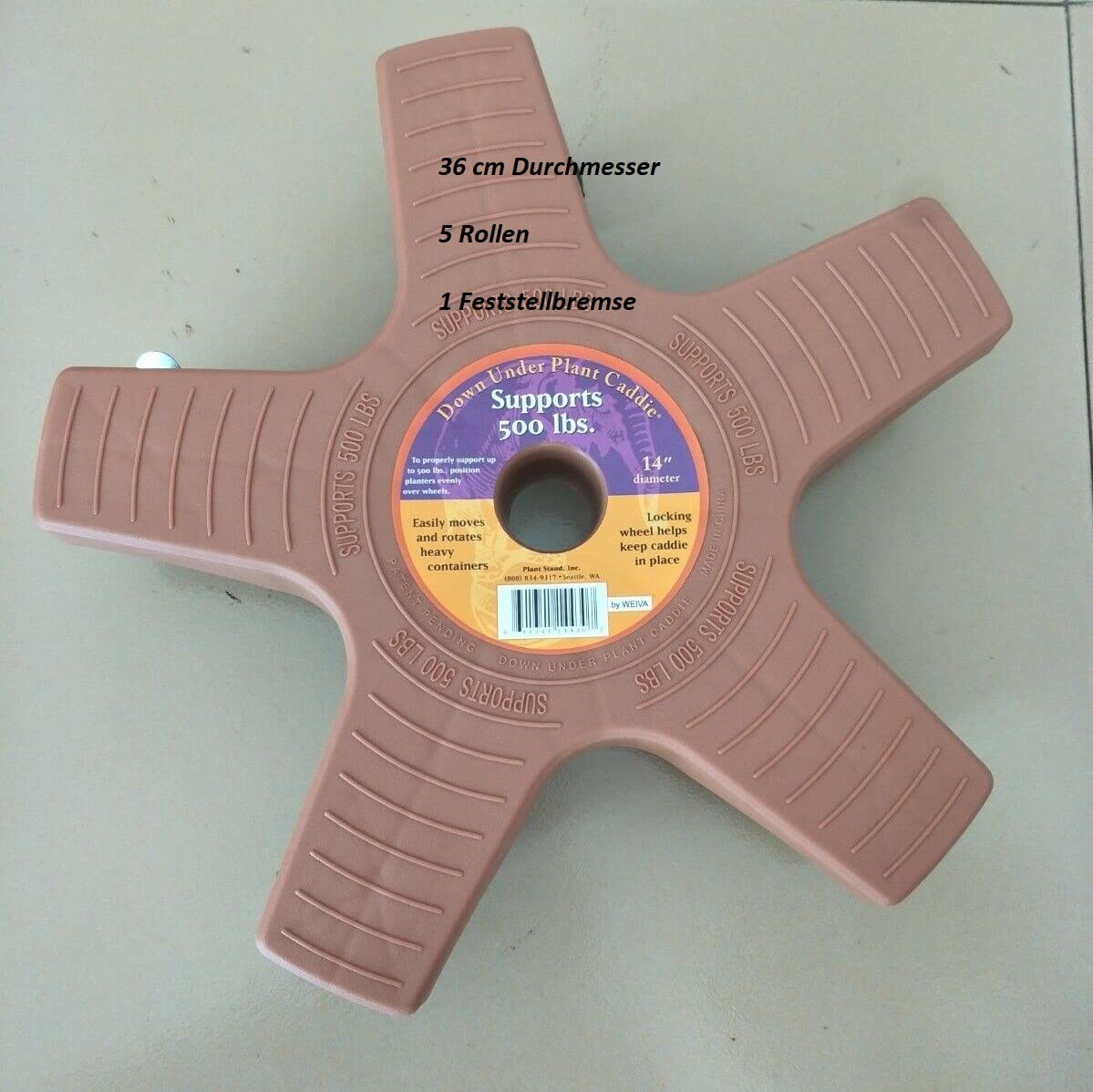 Profi Pflanzen Roller mit 250 KG Tragfähigkeit Terakotta (36 cm)