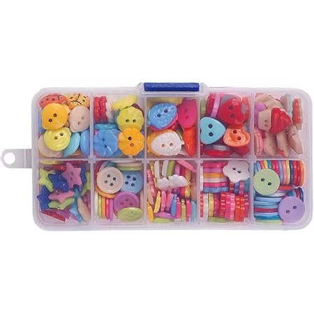 Amazon Healifty 240ピースかわいいボタンカラフルな2穴ボタン収納ボックス付きスクラップブッキング縫製diy工芸品手作り飾り子供服 ボタン 通販