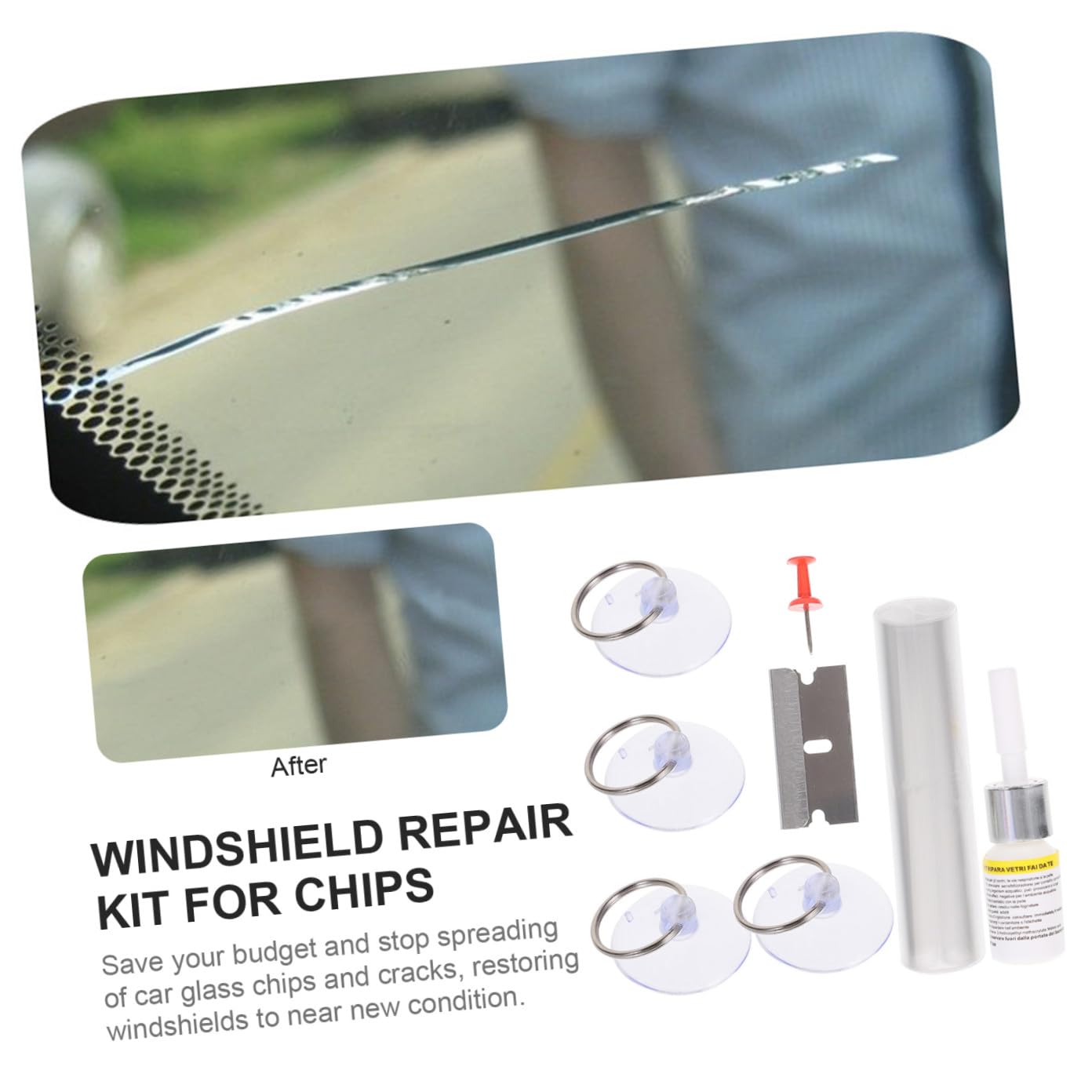 SOLUSTRE 4juegos Kit De Reparación De Grietas De Parabrisas para Reparar Daños Vidrios De Automóviles para Parabrisas y Accesorios para Múltiples Reparaciones
