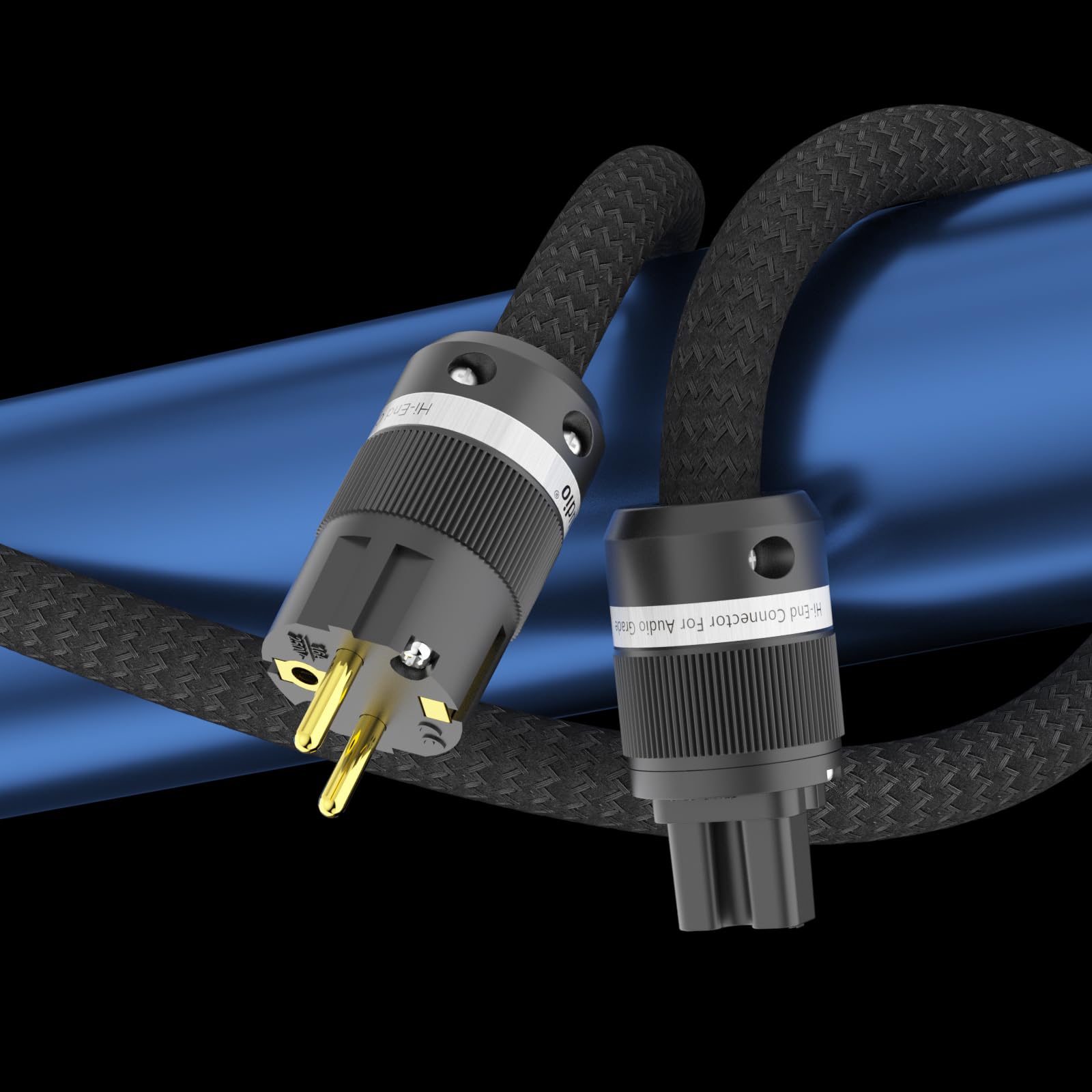 Monosaudio P903 HiFi High-End Netzkabel 2.5 Sq, audiophiles Stromkabel 2 m mit OCC Kupferabschirmung, C15-Kaltgerätekabel mit IEC und EU Schukostecker für DVD/Verstärker/Decoder/Subwoofer/AMP
